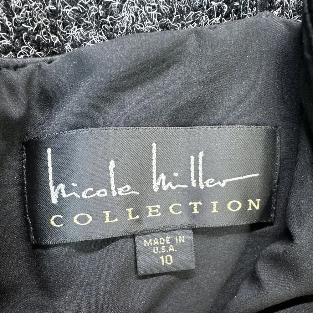 Nicole Miller Women’s Black Satin Ruched Strapless Sweetheart Sheath Dress 10